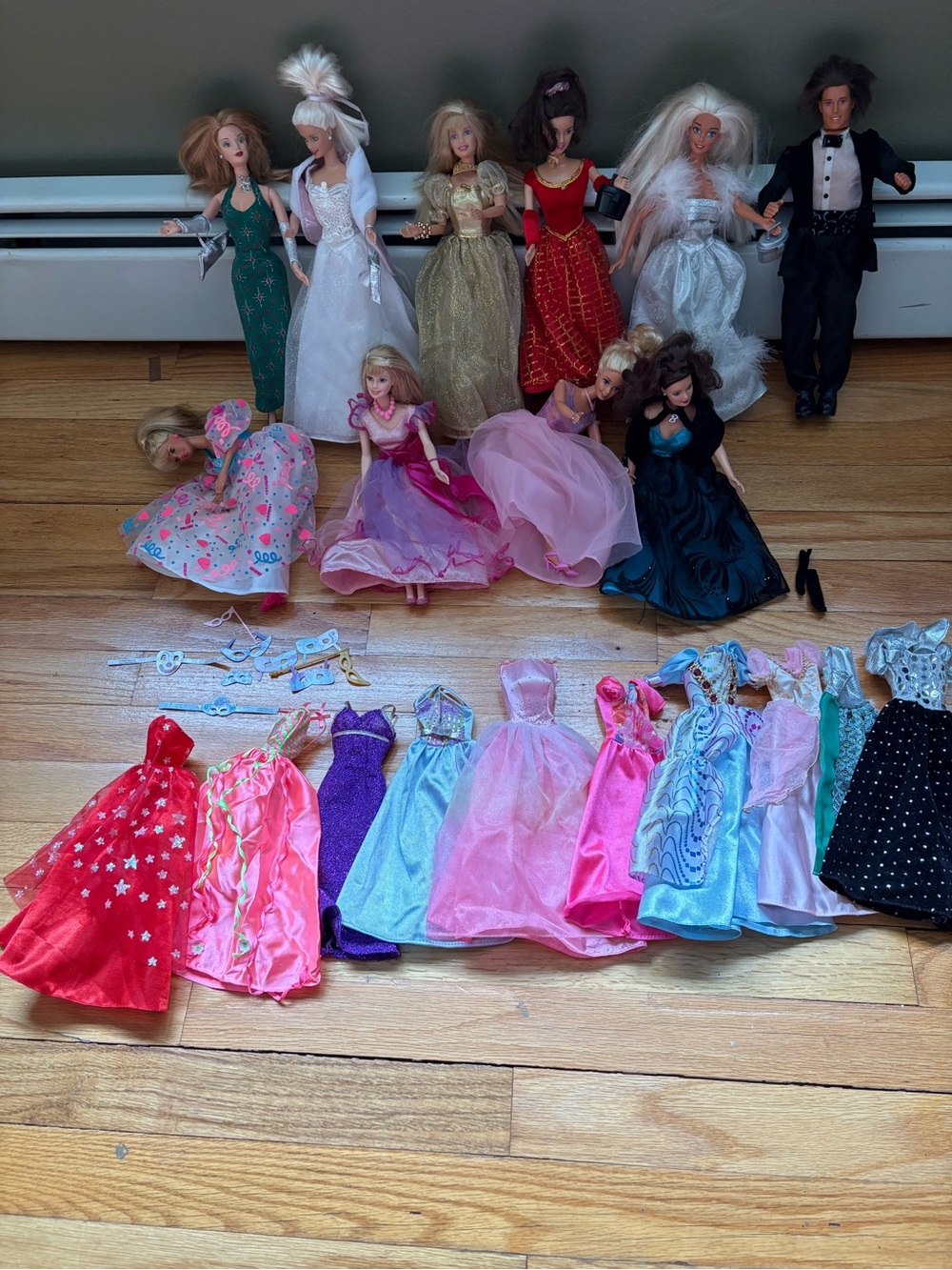 Mattel Assorted Barbie Dolls & Dresses Pink Red Purple Blue White Black